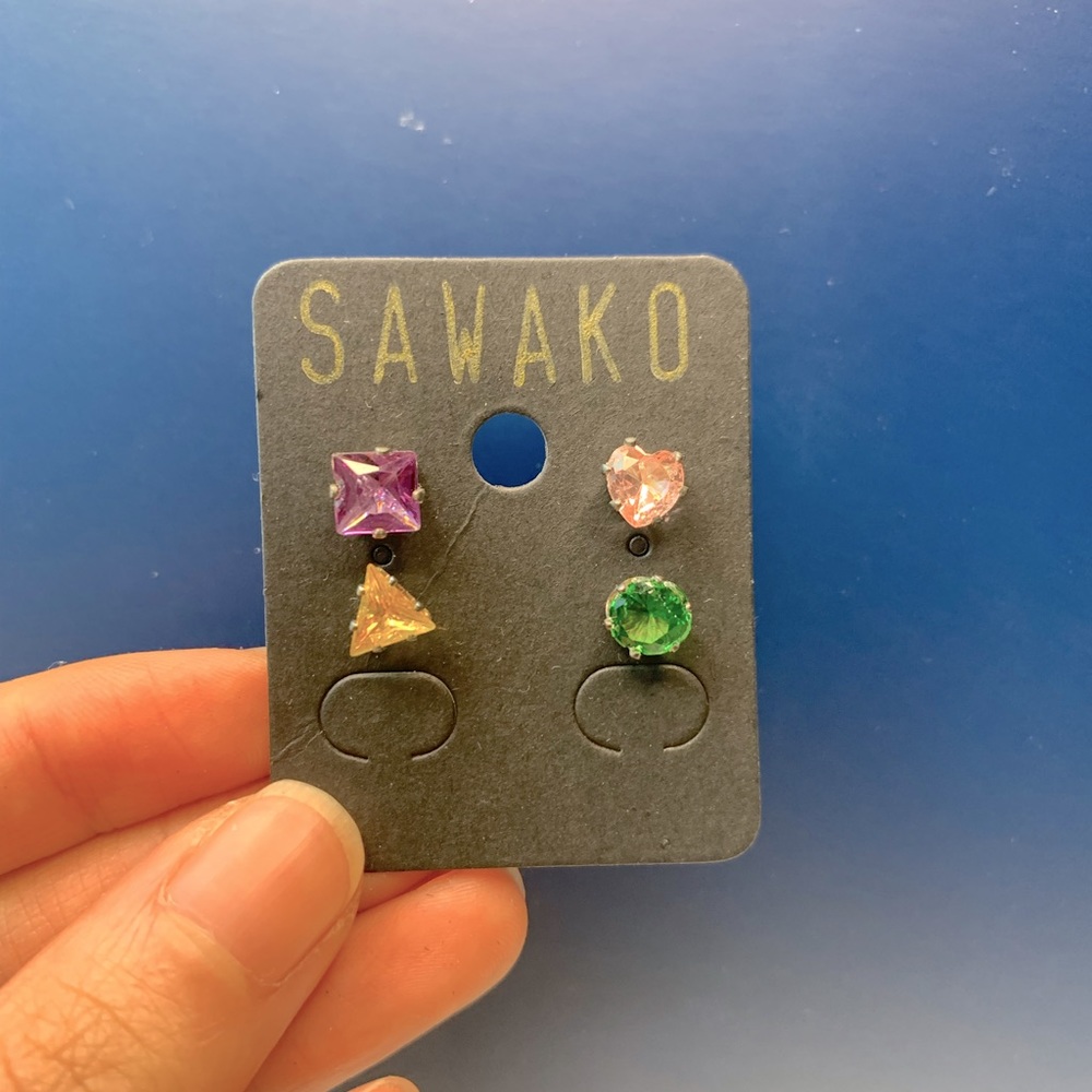 Earring set ◾️💗🔺🟢